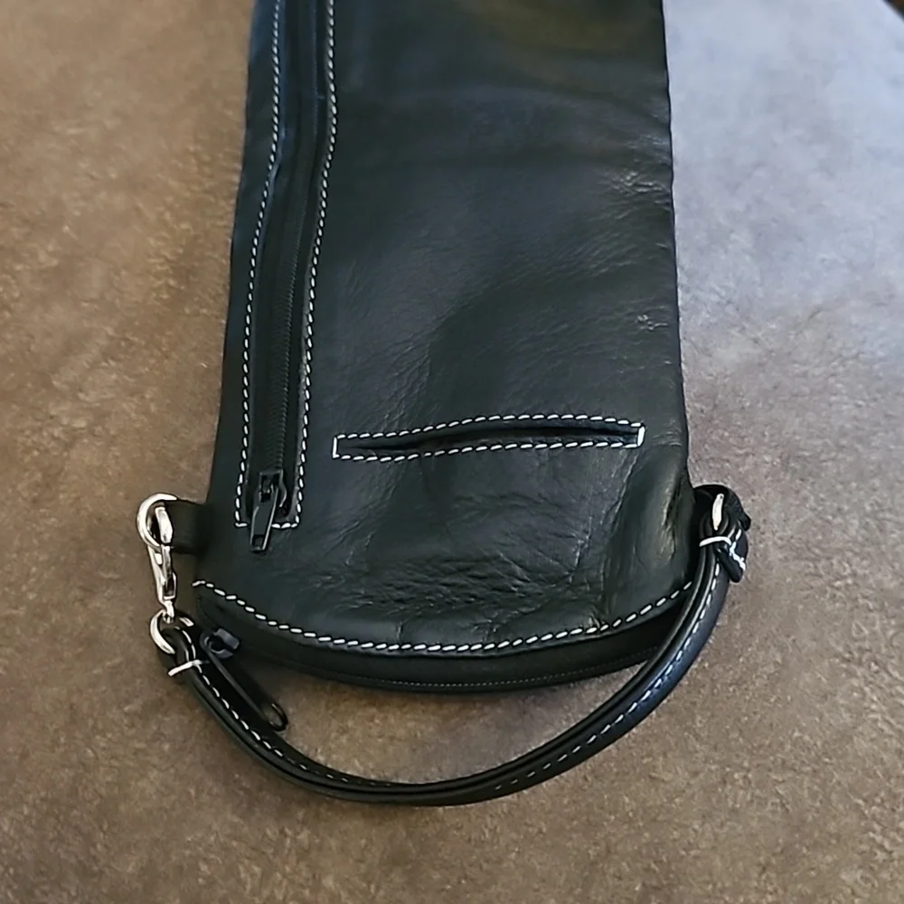 3/$30 VTG Black Leather Mini Folding Change Pouch